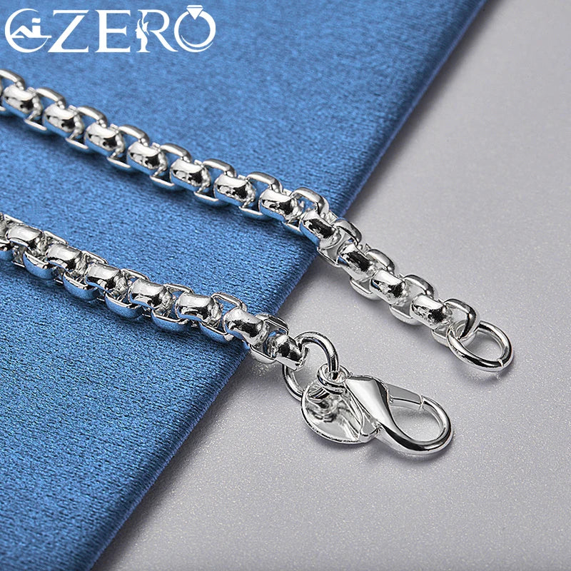 ALIZERO 18K Gold Bracelets 925 Sterling Silver 4mm Round Box Chain Bracelet For Woman Man Fashion Jewelry Wedding Party Gift Vera Lux