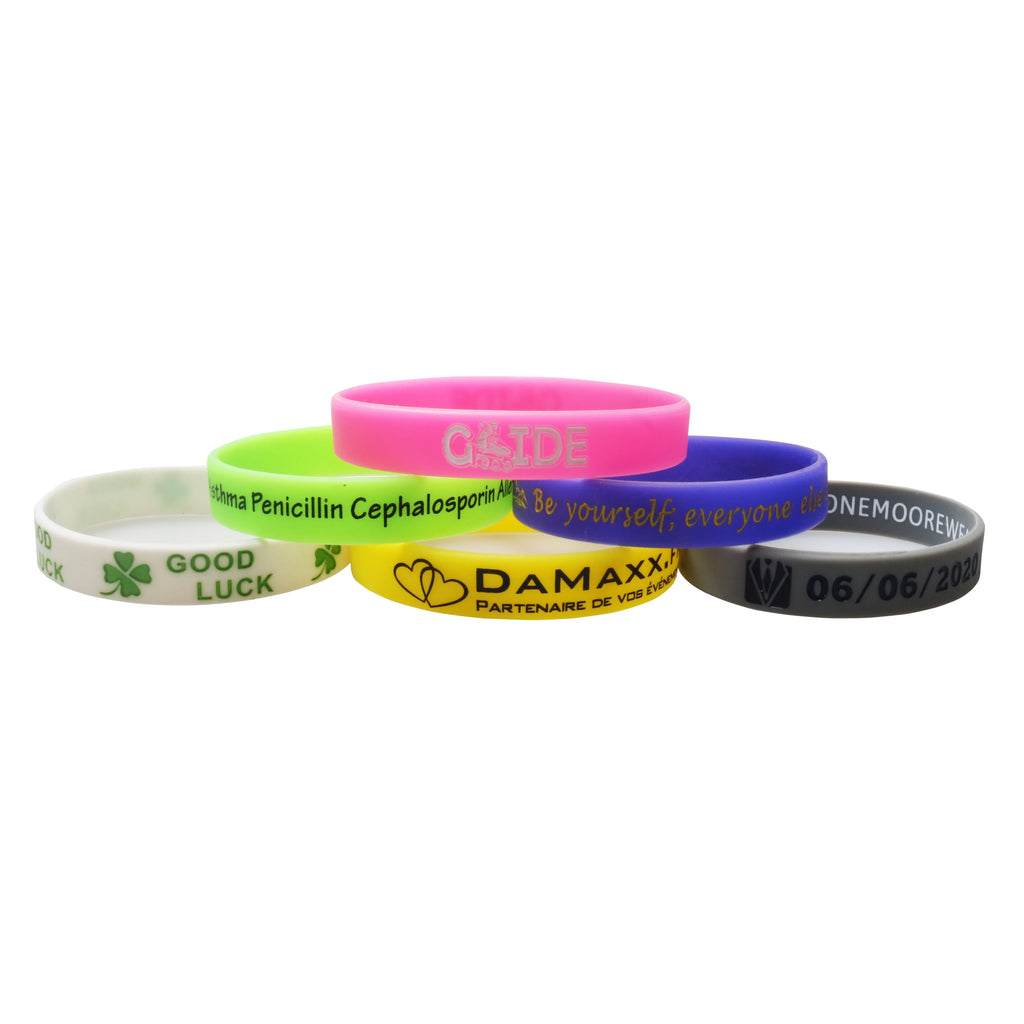 1 Lot Wholesale Custom Silicone Bracelet Custom Silicone Wristband Personalized Bangles Band for All Even Waterproof Not Fading Vera Lux