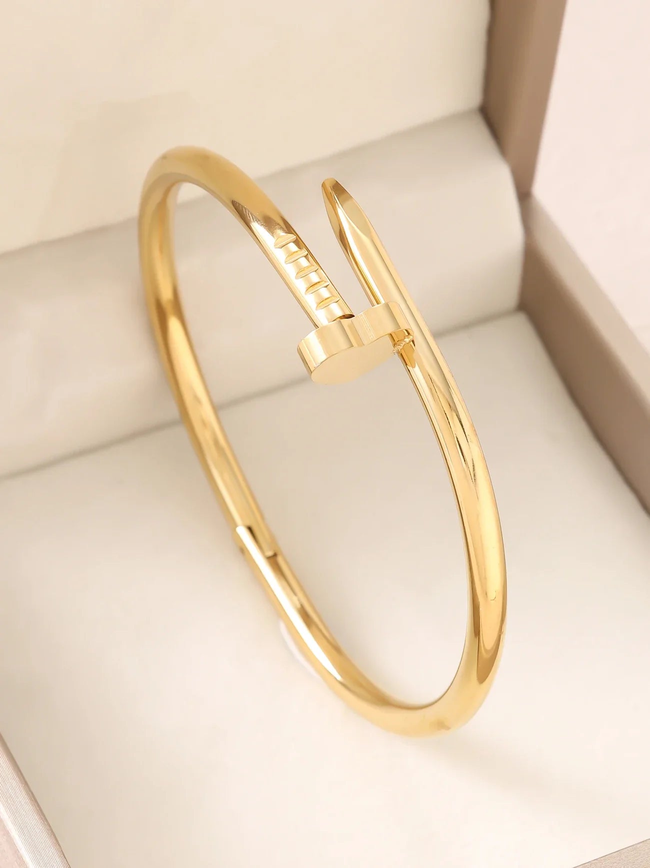 1pc 18K Gold Plated Stainless Steel Stackable Bracelet With Chain And Clover Design, Fashion Style For Women, Suitable For Casua Vera Lux