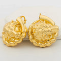 African Hoop Earrings for Women Jewelry Gold Color Large Dangle Earrings for Dubai Weddings Bridal Earrings Jewelry Accessory Vera Lux