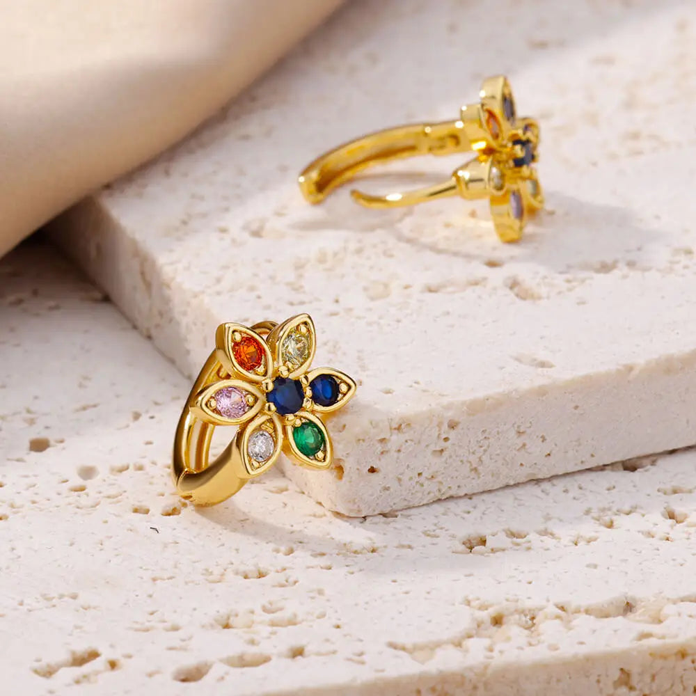 Rainbow Zircon Earring for Women Stainless Steel Hoop Earring 2024 New Trending Luxury Aesthetic Accesorios Jewelry aretes mujer Vera Lux