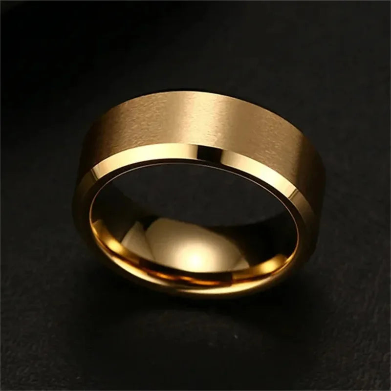 Charm Jewelry Ring for Men Women Stainless Steel Black Rings Wedding Engagement Band Quality Matte Male Jewelry Vera Lux