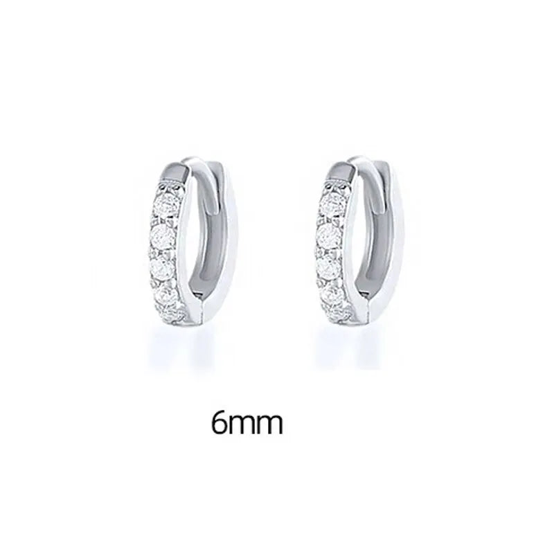 1 Pair Minimal Exquisite Hoop Crystal Zirconia Small Huggie Thin Cartilage Earring For Women Helix Tragus Piercing Jewelry Vera Lux