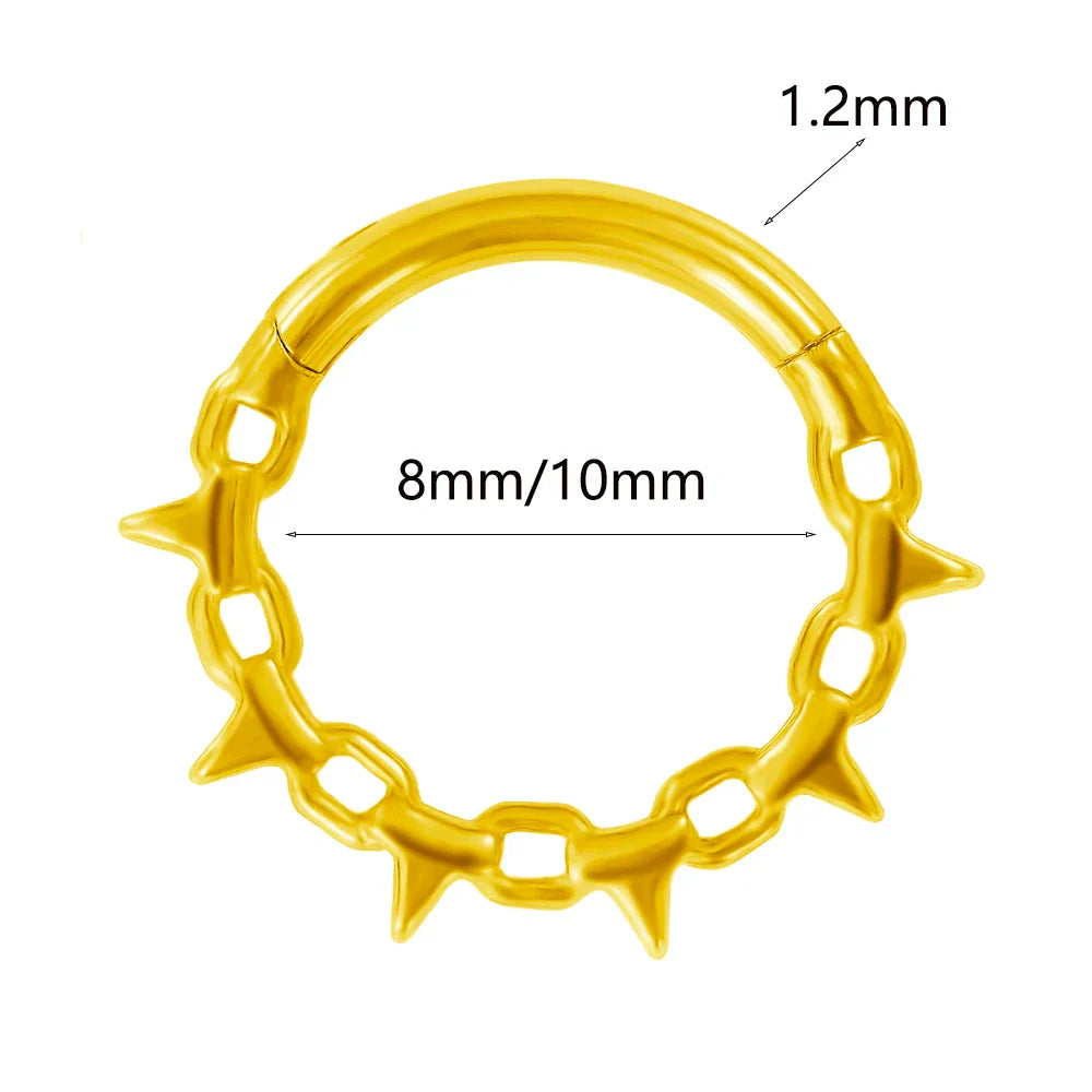 16G Vine Septum Nose Ring Piercing Hinged Clicker 316L Stainless Steel Daith Clicker Helix Cartilage Earring Chain BodyJewelry Vera Lux