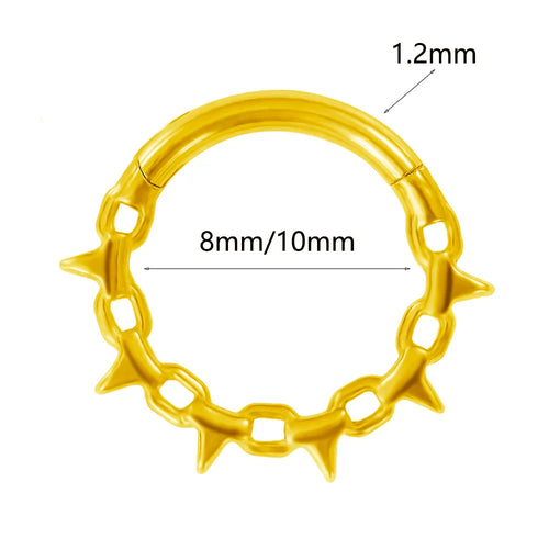 16G Vine Septum Nose Ring Piercing Hinged Clicker 316L Stainless Steel Daith Clicker Helix Cartilage Earring Chain BodyJewelry Vera Lux