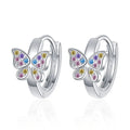 925 Sterling Silver Butterfly Rainbow Zircon Ring Earrings For Women Friends Wedding Jewelry Wholesale Prevent Allergies Vera Lux