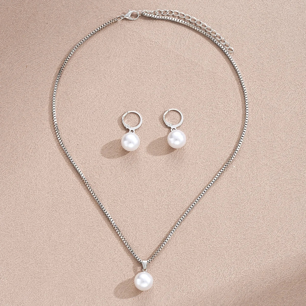 Fashion Pearl Jewelry Set For Women Dangle Earrings Pendant Necklace Simple Dainty Daily Wear Outfit  Party Accessories Vera Lux