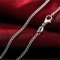New 925 Sterling Silver Necklace 16/18/20/22/24/26/28/30 Inches 2MM String Chain For Women Men High Quality Jewelrys Gifts Vera Lux