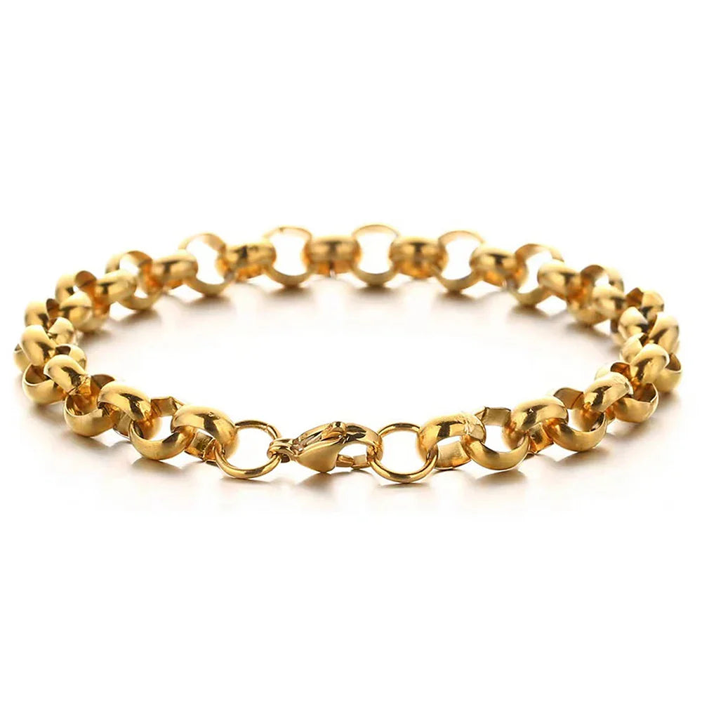 DOTIFI  Stainless Steel Bracelet Hip-Hop Punk Style Simple Round Buckle Chain Fashion Personalized Jewelry Female Party Gifts Vera Lux