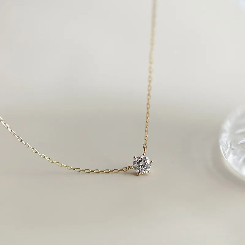 S925 Sterling Silver Necklace Set with Zircon Electroplated 14k Gold Women's Fine Style Vera Lux