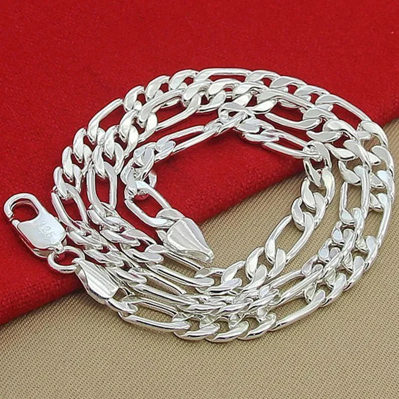 Solid 925 Sterling Silver Necklace For Men Classic 12mm Cuban Chain 18-30 Inch Charm High Quality Fashion Jewelry Wedding Vera Lux