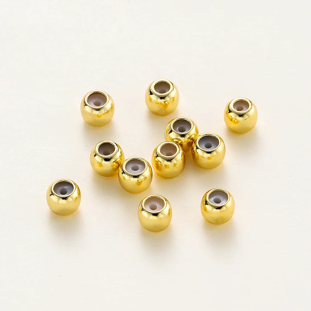 10pcs/lot 14K 18K Real Gold Plated Adjustable Bead With Resine Stopper Spacer Beads Charm Possitioning Beads For Jewelry Finding Vera Lux