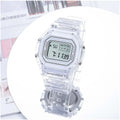 Sports Electronic Watch Men and Women Square Junior High School High School Students White LED Digital Watches Vera Lux