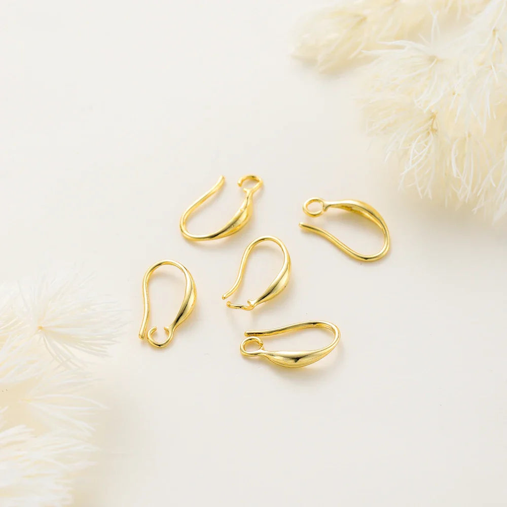 10pcs/lot 14K 18K Real Gold Earing Pendant Hook Ear Wire Hook For DIY Jewelry Making Earing Charms Accessories Components Vera Lux