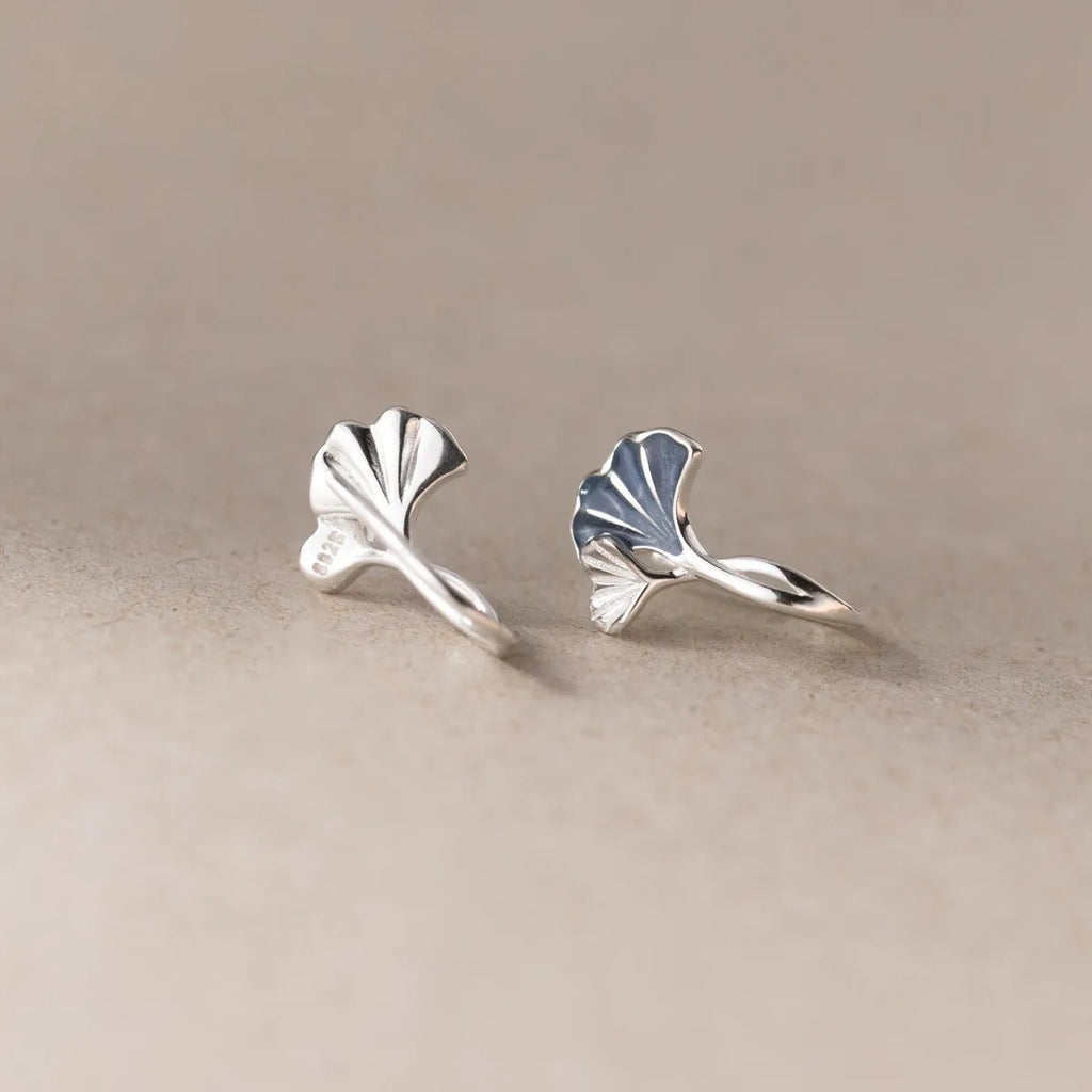 925 Sterling Silver Ginkgo Leaf Stud Earrings For Women Luxury Quality Jewelry Accessories Wholesale 2024 Trend Money 925 Vera Lux