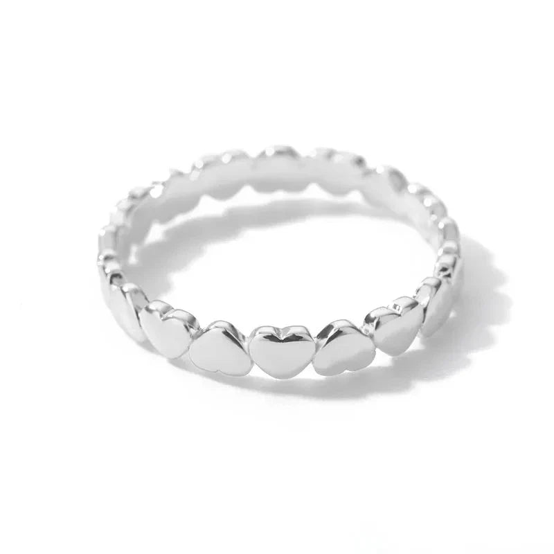 Stainless Steel Heart Rings For Women Gold Color Heart  Engagement Wedding Ring Luxury Wedding Aesthetic Fashion Jewelry Gift Vera Lux
