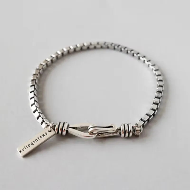 925 Sterling Silver Geometric Bracelet Simple Charm Elegant Women Accessories Birthday Party Gift Exquisite Jewelry Free Shippin Vera Lux