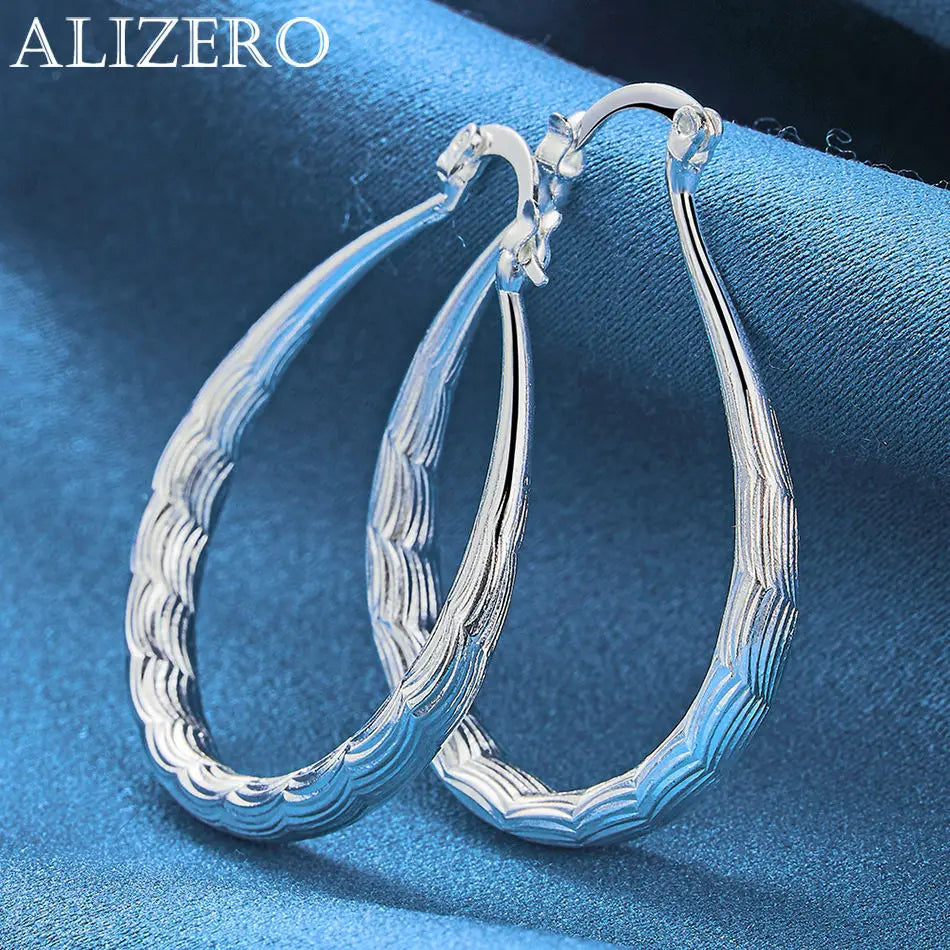 ALIZERO 925 Sterling Silver Earrings Simple Round Circle Hoop Earrings For Woman Fashion Wedding Engagement Charm Jewelry Gifts Vera Lux
