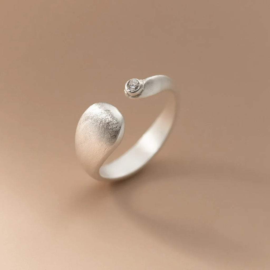 925 Sterling Silver Matte Finish Geometry Adjustable Rings For Women Wedding Fine Jewelry Accessories Jewellery Argent 925 Vera Lux
