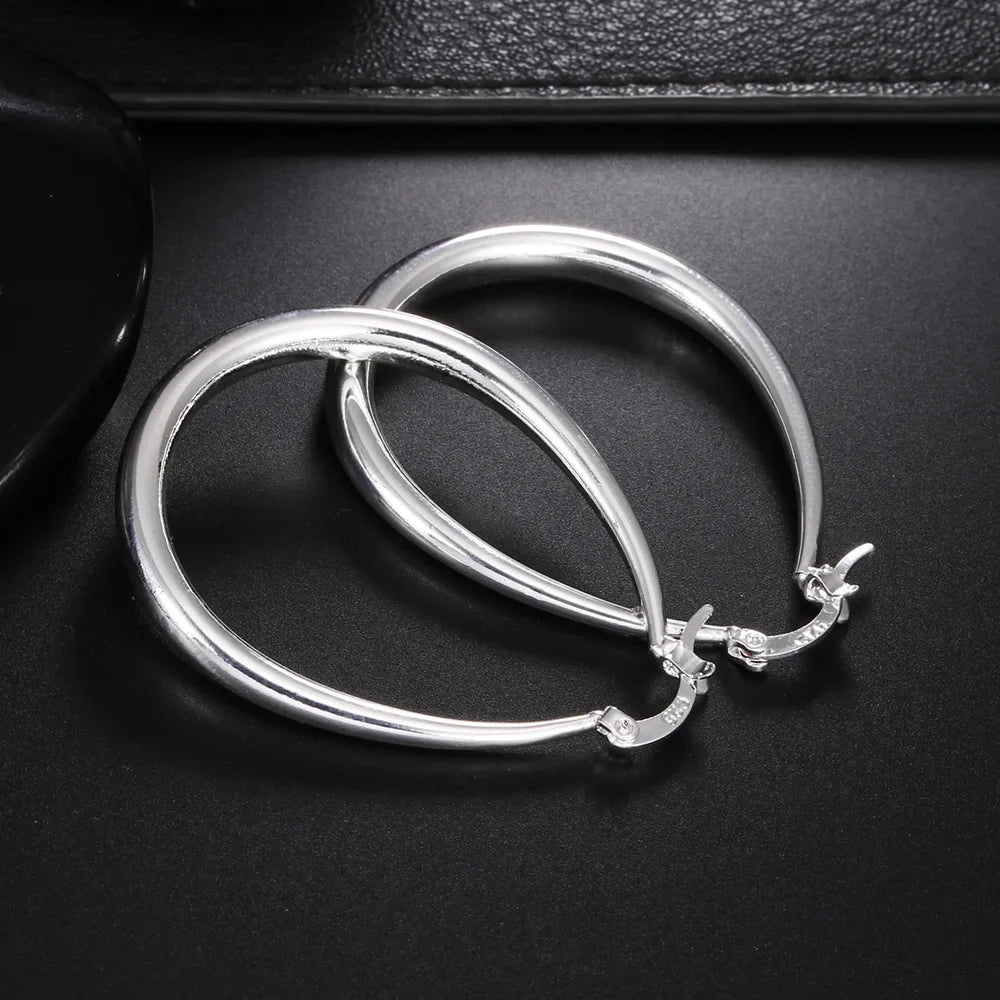 925 Sterling Silver U Shape Small Hoop Earrings For Women Ladies Vintage Luxury Jewelry Accessories Jewellery Argent 925 Vera Lux
