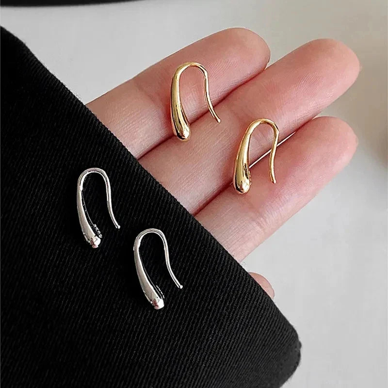 Sliver-plated Water Drop Shape Earrings for Women  Simple Temperament Ins Retro Jewelry Party Birthday Gifts Vera Lux