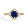MINTYBOX S925 Silver 2.0ct Cushion Sapphire Engagement Rings for Women Lab Gemstone Halo Ring Wedding Fine Jewelry Bride's gift Vera Lux