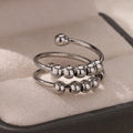 Punk Chunky Ball Rings For Women Men Gold Color Stainless Steel Anxiety Beads Ring Trendy Jewelry Finger Accessories Gift BFF Vera Lux