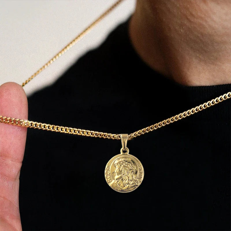 Hip - Hop Christian Father Jesus Christ Pendant Necklace: Saint Stainless Steel Jesus Piece Head Jewelry as a Men's Gift Vera Lux