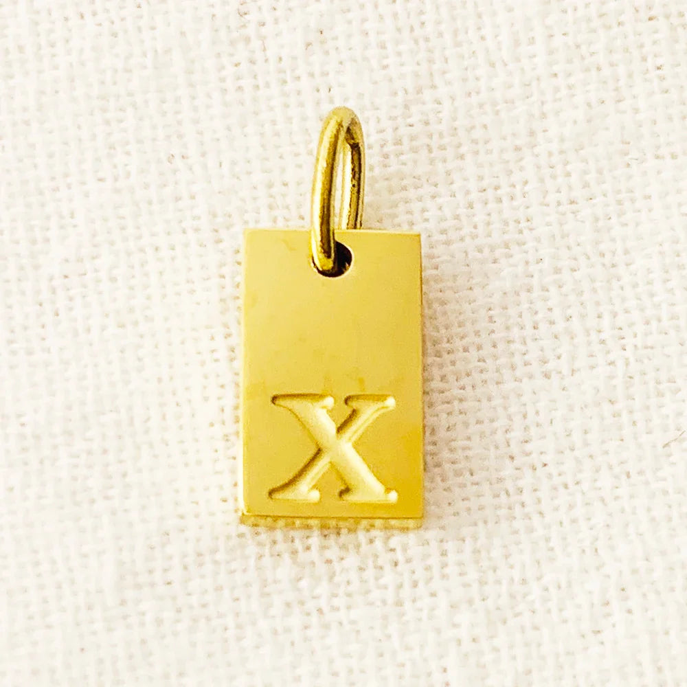 10PCS Alphabet Charm Pendant for Necklaces Stainless Steel Jewelry DIY Engraved Lettering Accessories Women's Fashion Jewelry Vera Lux