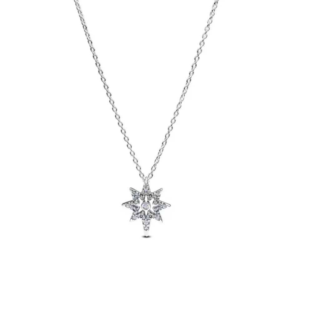 925 Sterling Silver Golden Moon Star Bow Necklace Fit Original Bracelet For Women DIY Fashion Jewelry Making Vera Lux
