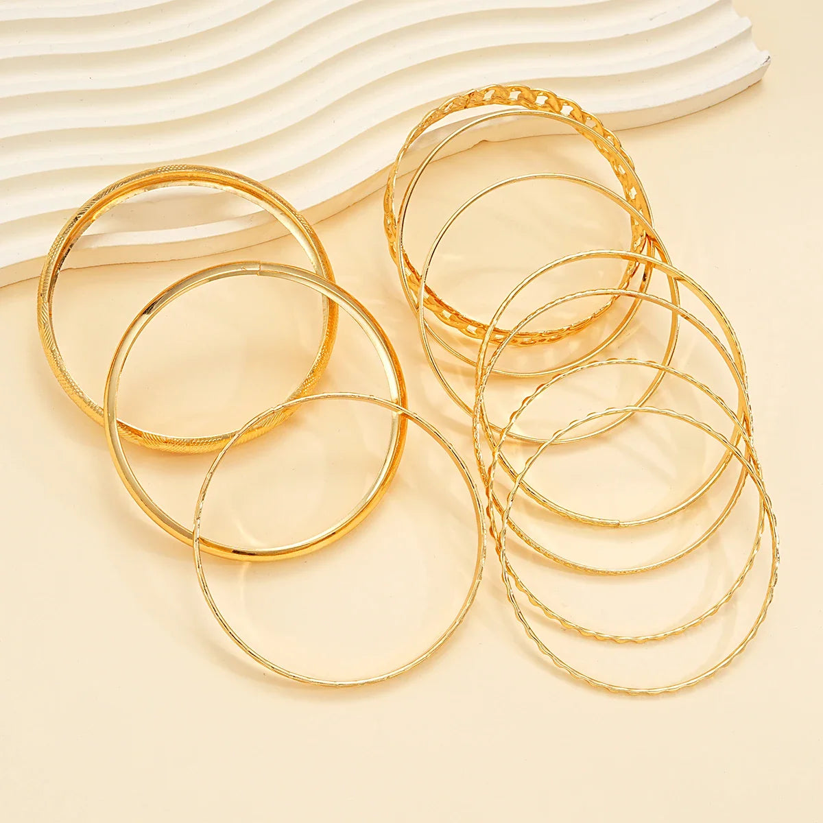 10 Pcs Punk Trendy Multilayer Bracelets Set for Women Elegant Delicate Twist Sparkling Adjustable Bangles Jewelry Couples Gifts Vera Lux