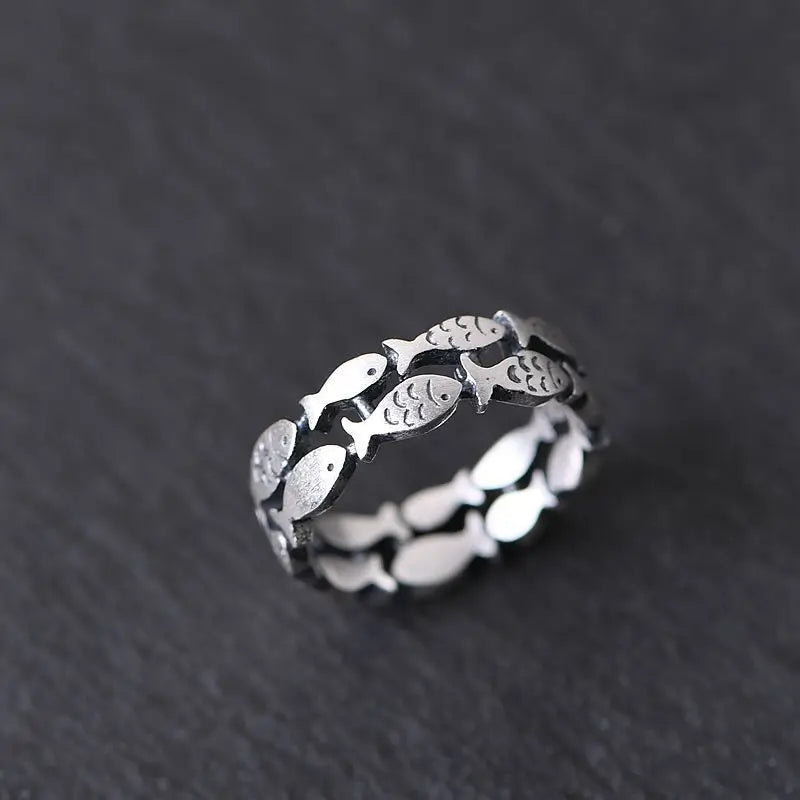 925 Sterling Silver Bilayer Fish Adjustable Rings For Women Engagement Wedding Luxury Quality Aesthetic Jewelry Jewellery Vera Lux
