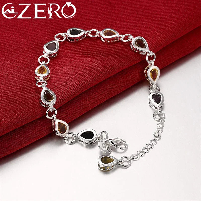 Wholesale 925 Sterling Silver Noble Charm Bracelets Zircon Chain Crystal Jewelry Fashion for Women Wedding Lady Cute Vera Lux