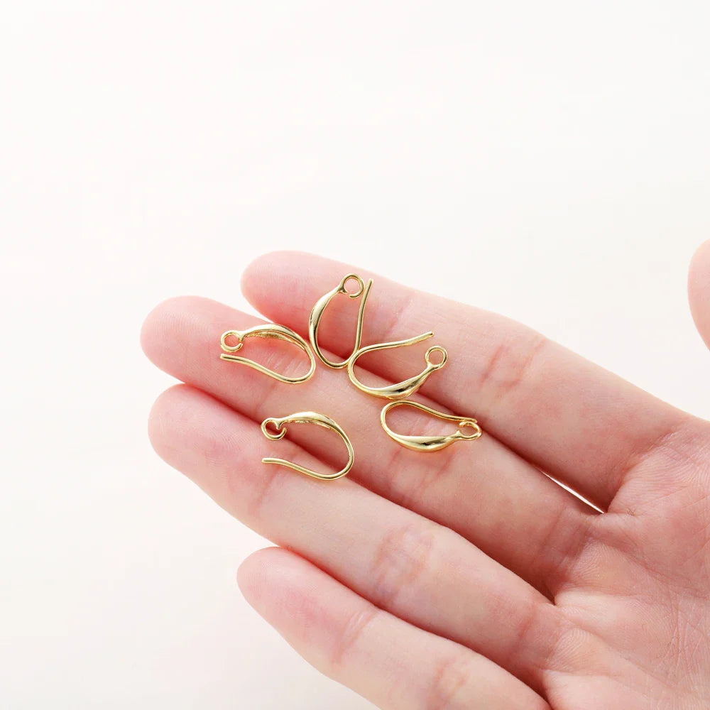 10pcs/lot 14K 18K Real Gold Earing Pendant Hook Ear Wire Hook For DIY Jewelry Making Earing Charms Accessories Components Vera Lux