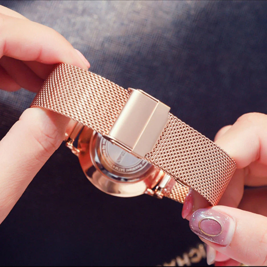 HANNAH MARTIN Brand Quality Stainless Steel Japan Quartz Movement Waterproof Women 36mm Full Rose Gold Ladies Dropshipping Watch Vera Lux