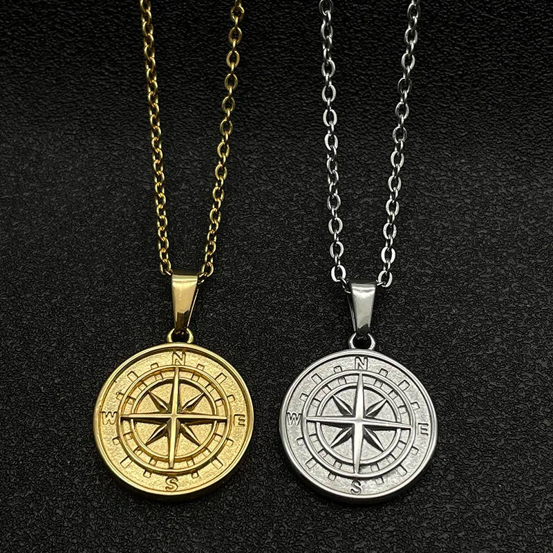 Compass Pendant Necklace Jewelry Hot Sale Vintage 18K Gold Plated Charms For Men Women Vera Lux