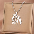 Stainless Steel Necklaces Animals Horse's Head Pendant Choker Chain Men  Atmospheric Fashion Hip Hop Necklace For Women Jewelry Vera Lux