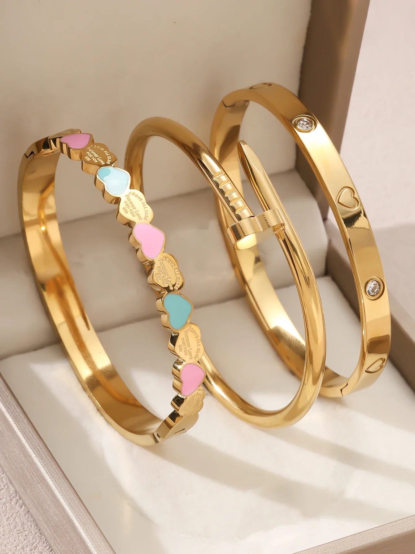 1pieces/set women's wedding jewelry party holiday Valentine's Day gift stainless steel bracelet plated with 18K gold bracelet Vera Lux