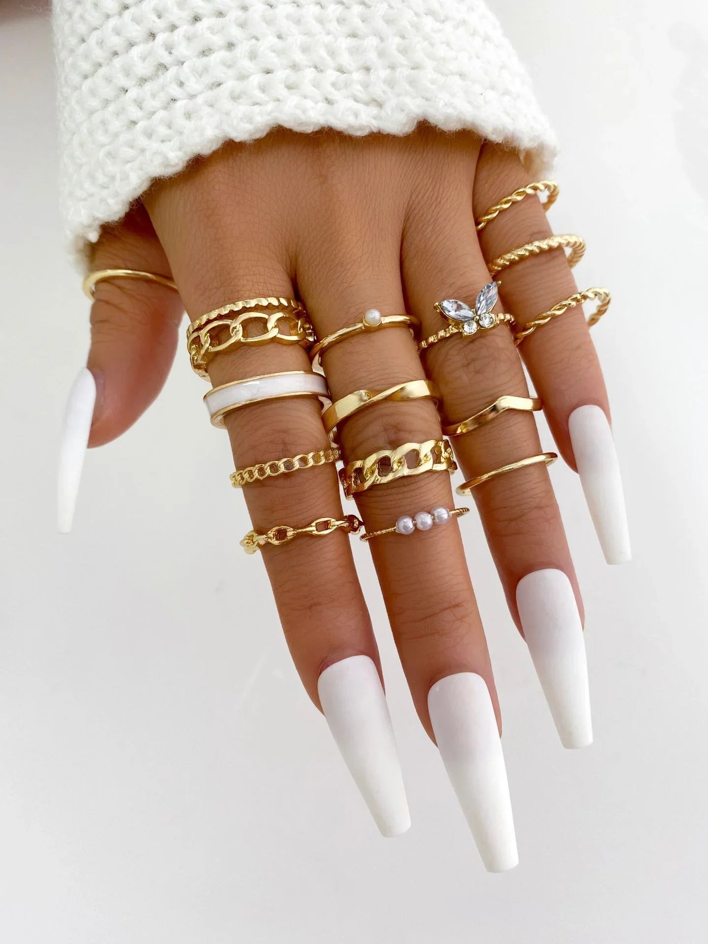 28pcs Fashion Ring Set for Women Heart Shaped Design Geometric Bohemian Element Accent Ring Daily Wear Dating Party Jewelry 2025 Vera Lux