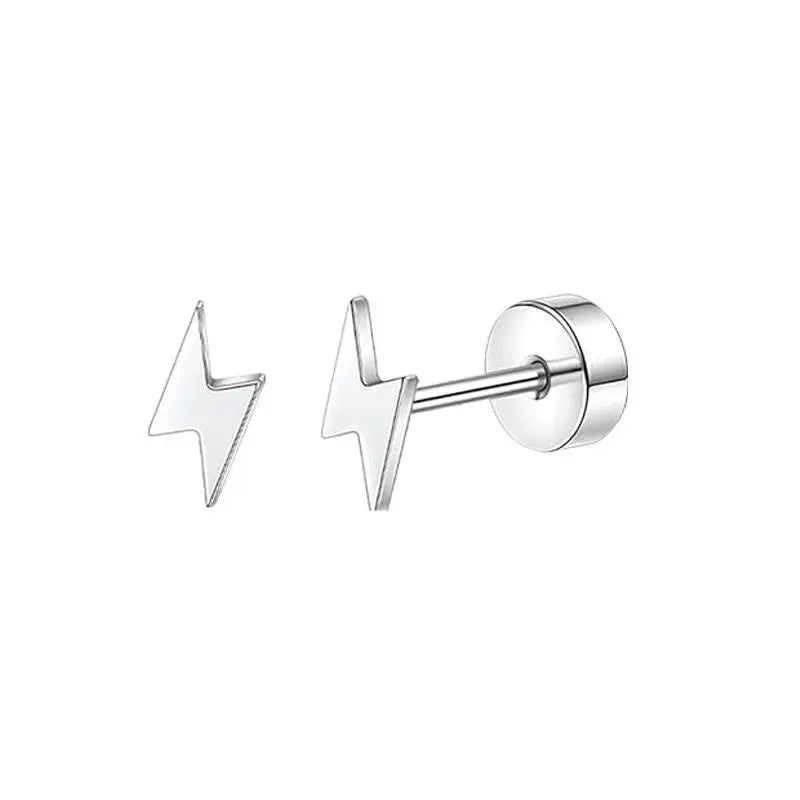 2PCS/Set Stainless Steel Heart Moon Earbone Stud Screw Ball Stud Earrings for Women Fashion Ear Tragus Cartilage Body Piercing Vera Lux