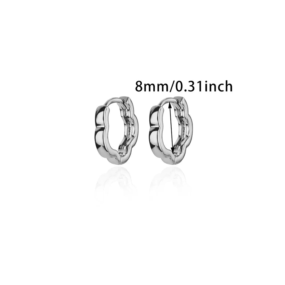 Chunky Flower Hoop Earring for Women Stainless Steel Gold Color Wedding Aesthetic Earring New Couple Jewelry Accessories Gift Vera Lux