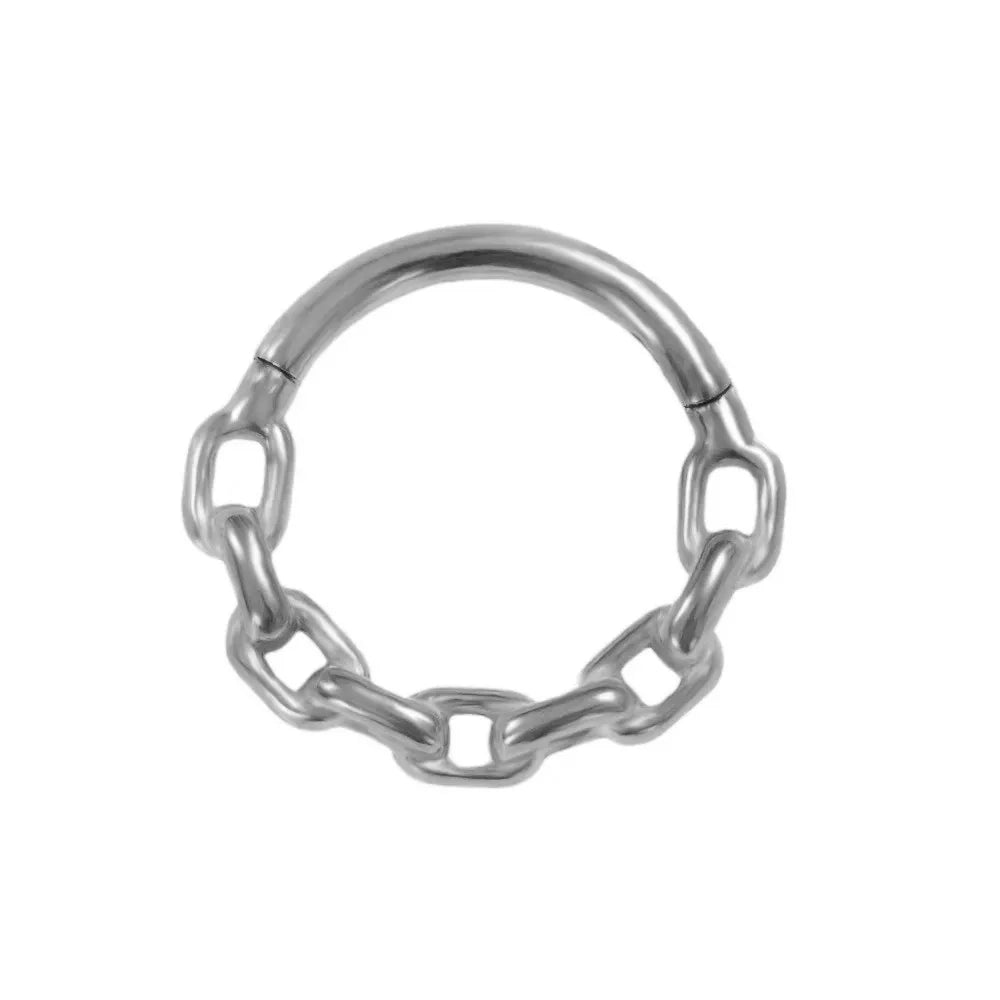 16G Vine Septum Nose Ring Piercing Hinged Clicker 316L Stainless Steel Daith Clicker Helix Cartilage Earring Chain BodyJewelry Vera Lux