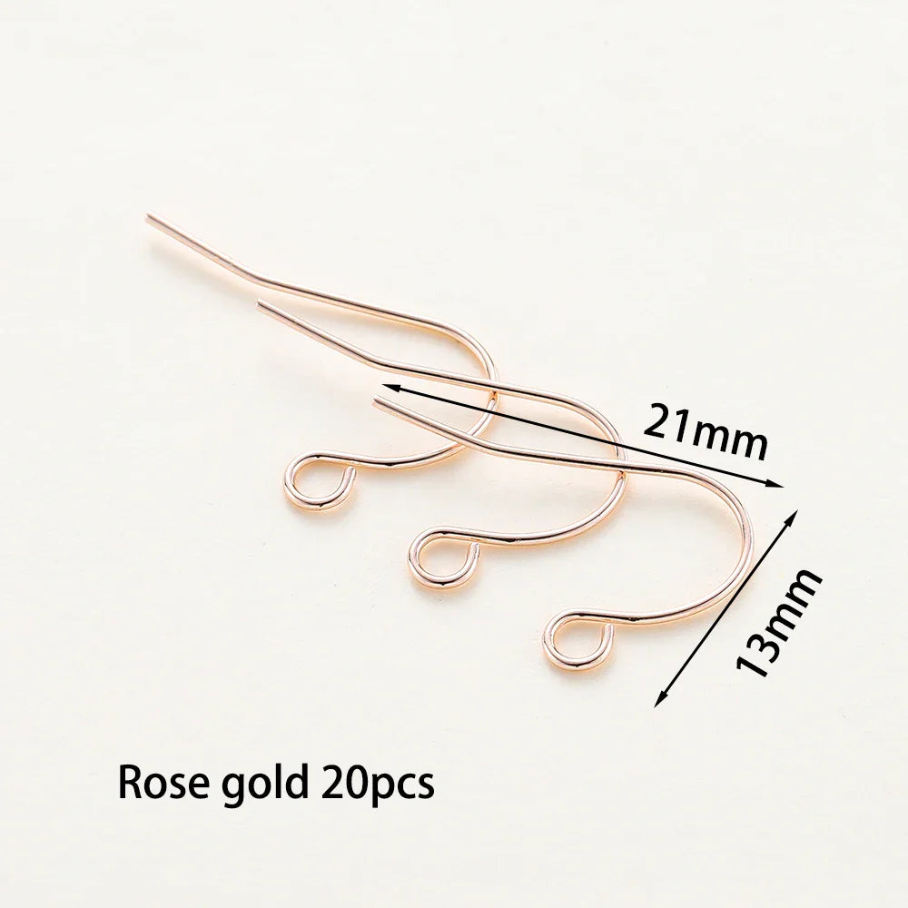 20pcs/lot 6 Styles 14K 18K Gold Plated Earring Wires With Ear Hook Earrings Clasp Findings Supplies For  DIY Jewelry Making Vera Lux
