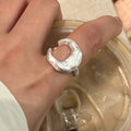 925 Sterling Silver Matte Finish Moon Open Rings For Women Ladies Luxury Jewelry Wholesale Accessories Jewellery Argent 925 Vera Lux