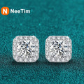Neetim Real 0.5-1 Carat D Color Moissanite Stud Earrings For Women 100% 925 Sterling Silver Sparkling Earring Wedding Jewelry Vera Lux