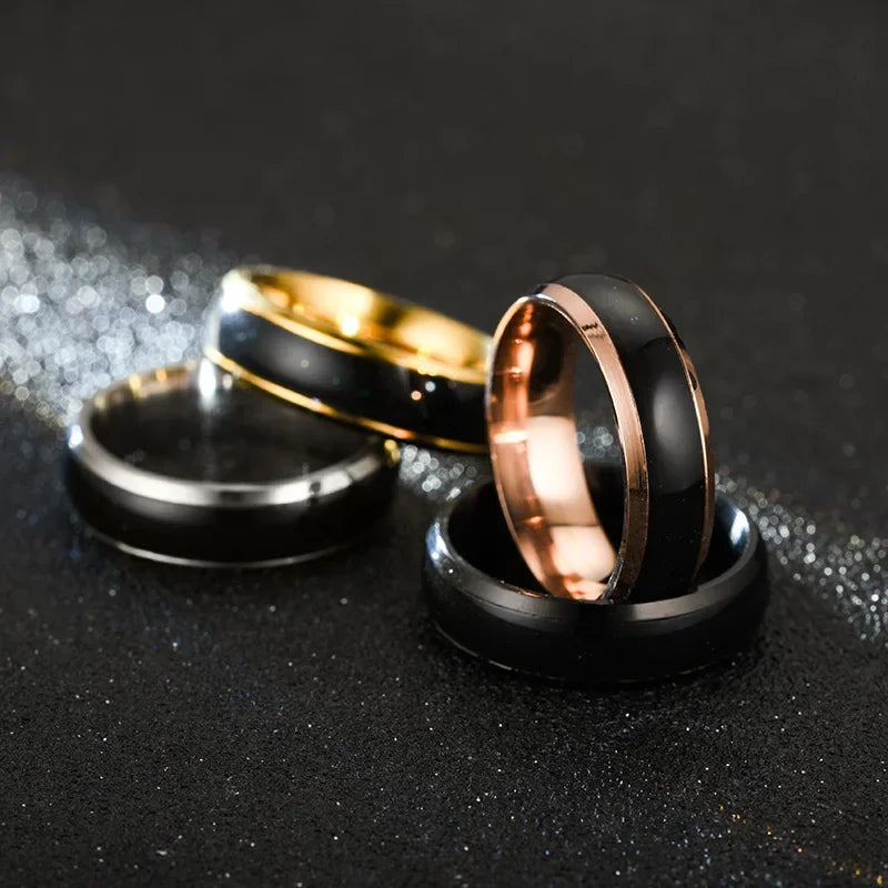 6MM Changing Color Stainless Steel Rings For Women Mood Emotion Feeling Temperature Ring Men Couples Fashion Jewelry Gift Vera Lux
