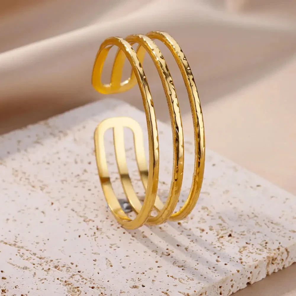 Stainless Steel Bangles Bracelet for Women Gold Plated Luxury Multi-layer Bracelets 2023 Free Shipping Jewelry pulseras mujer Vera Lux