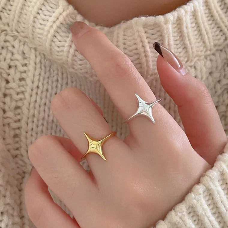 925 Sterling Silver Star Adjustable Rings For Women Wedding Vintage Luxury Jewelry Accessories Wholesale Jewellery Argent 925 Vera Lux