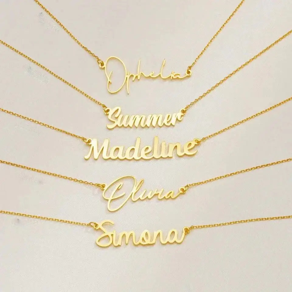 Customized Name Letter Necklace Personalized Stainless Steel Simple Pendant Clavicle Chain Women's Jewelry Valentine's Day Gift Vera Lux
