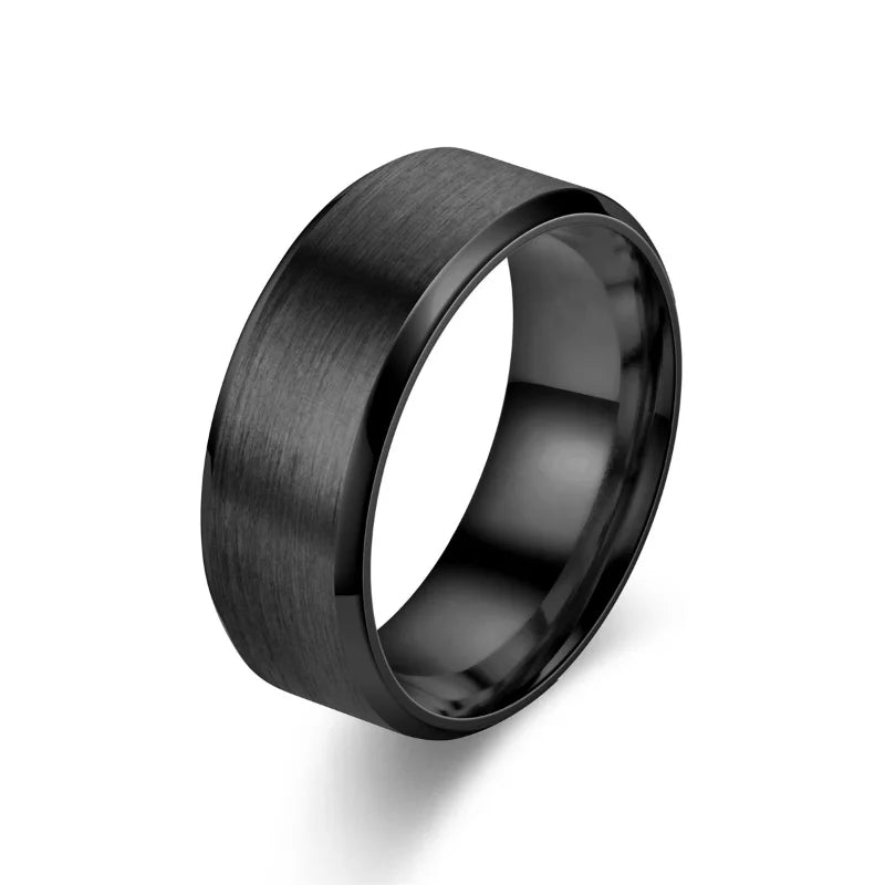 6 Colors Classic 8mm Tungsten Mens Ring Surface Brushed Stainless Steel Ring for Women Wedding Band Couples Jewelry Accessories Vera Lux